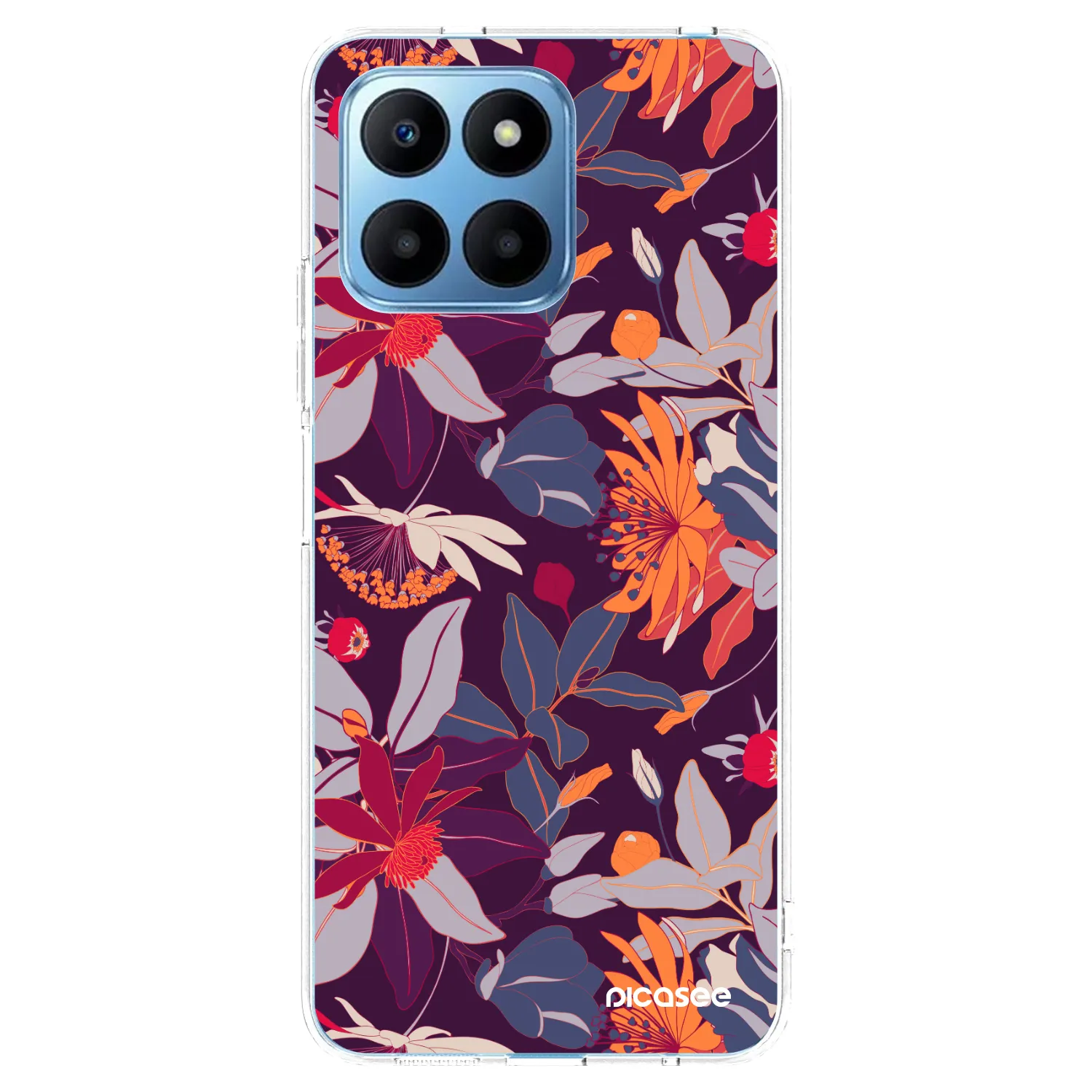 Picasee Honor 70 Lite Hülle - Transparentes Silikon - Purple Leaf