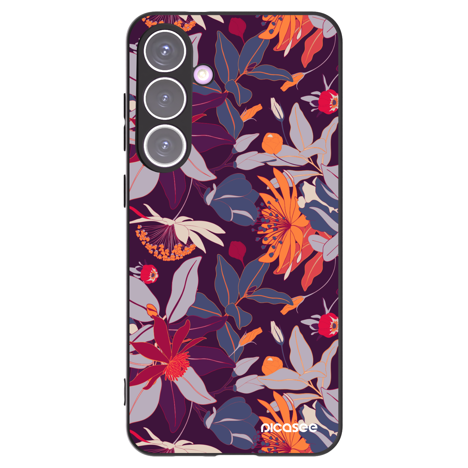 Picasee Samsung Galaxy S24+ S926B 5G Hülle - Schwarzes Silikon - Purple Leaf