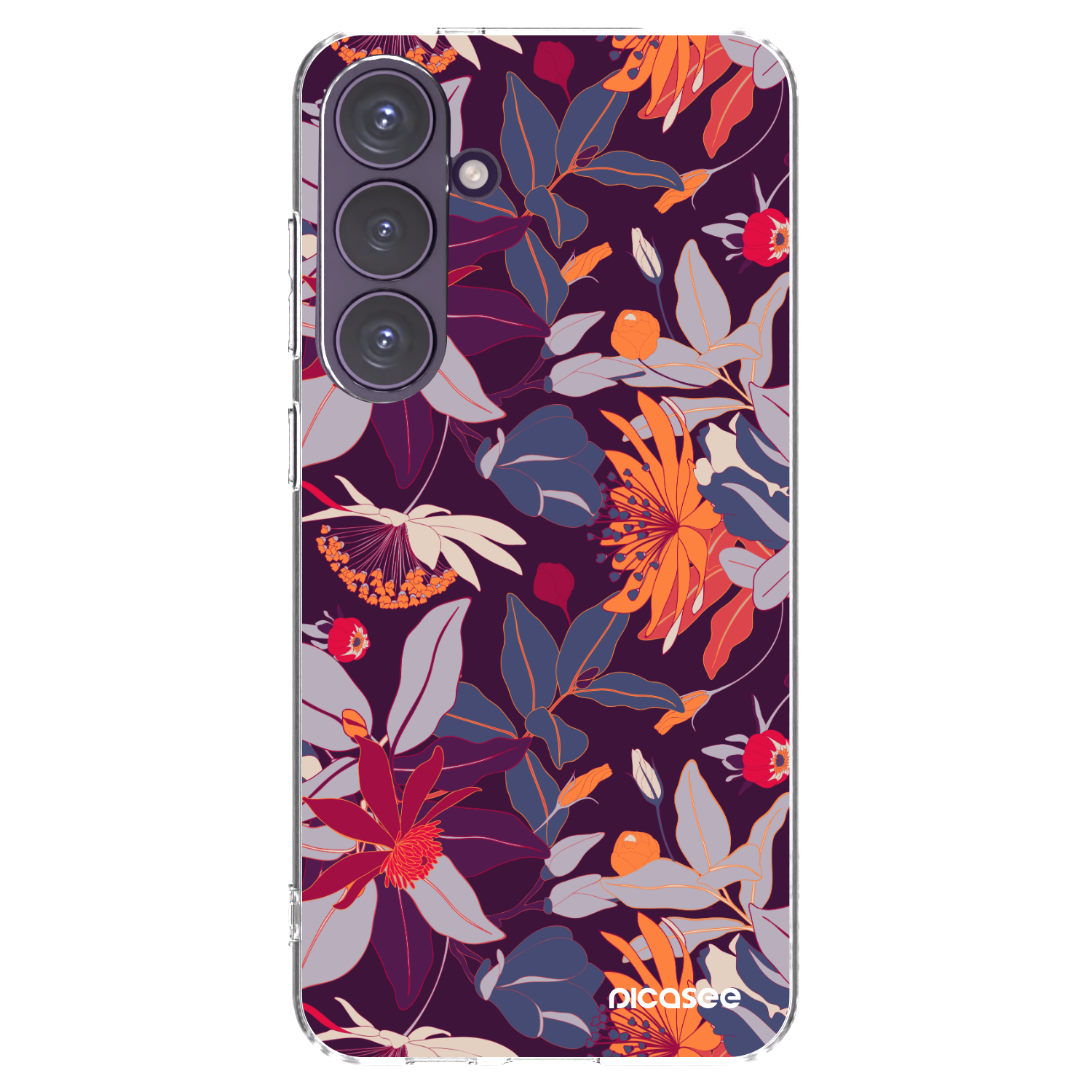 Picasee Samsung Galaxy S24+ S926B 5G Hülle - Transparentes Silikon - Purple Leaf