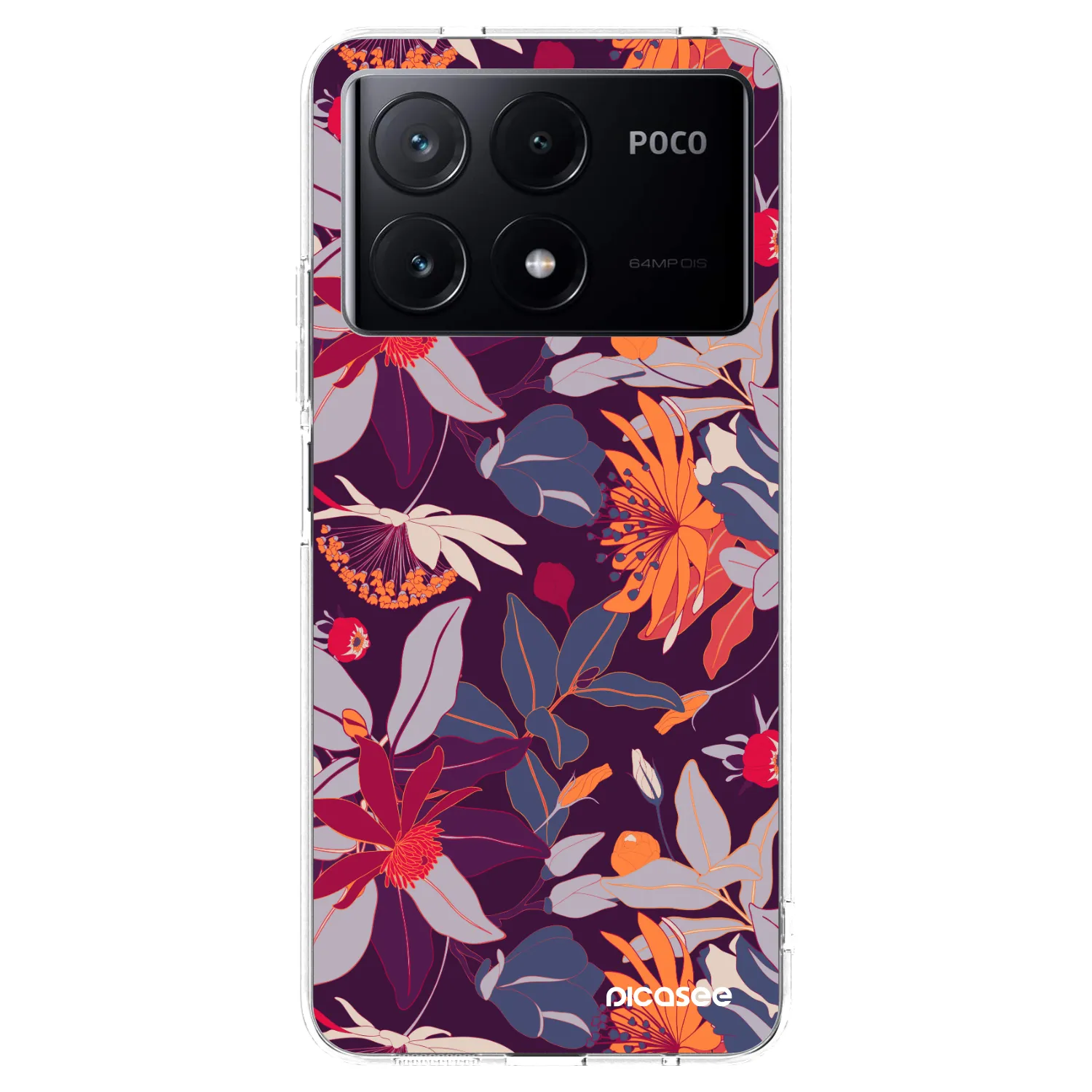 Picasee Xiaomi Poco X6 Pro Hülle - Transparentes Silikon - Purple Leaf