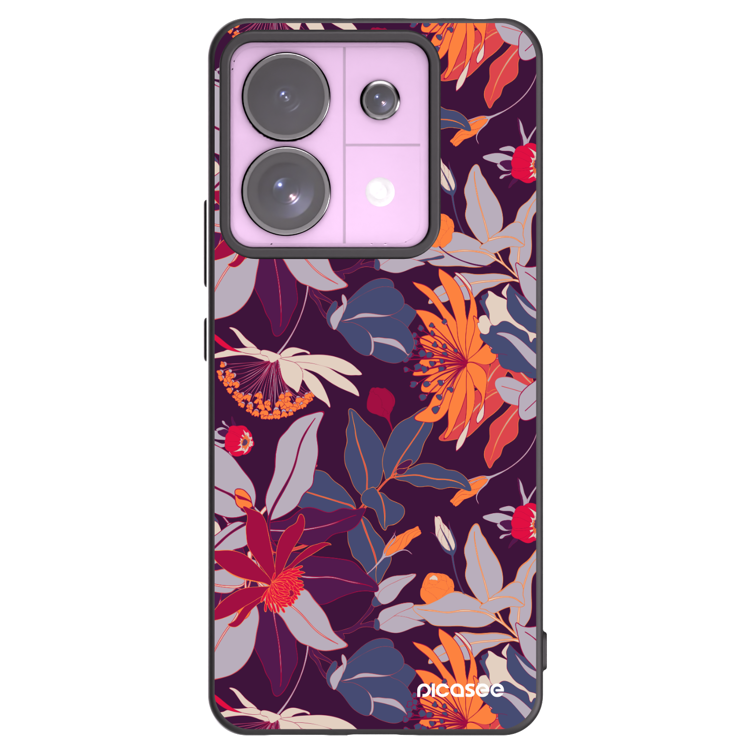Picasee Xiaomi Redmi Note 13 Pro 5G Hülle - Schwarzes Silikon - Purple Leaf