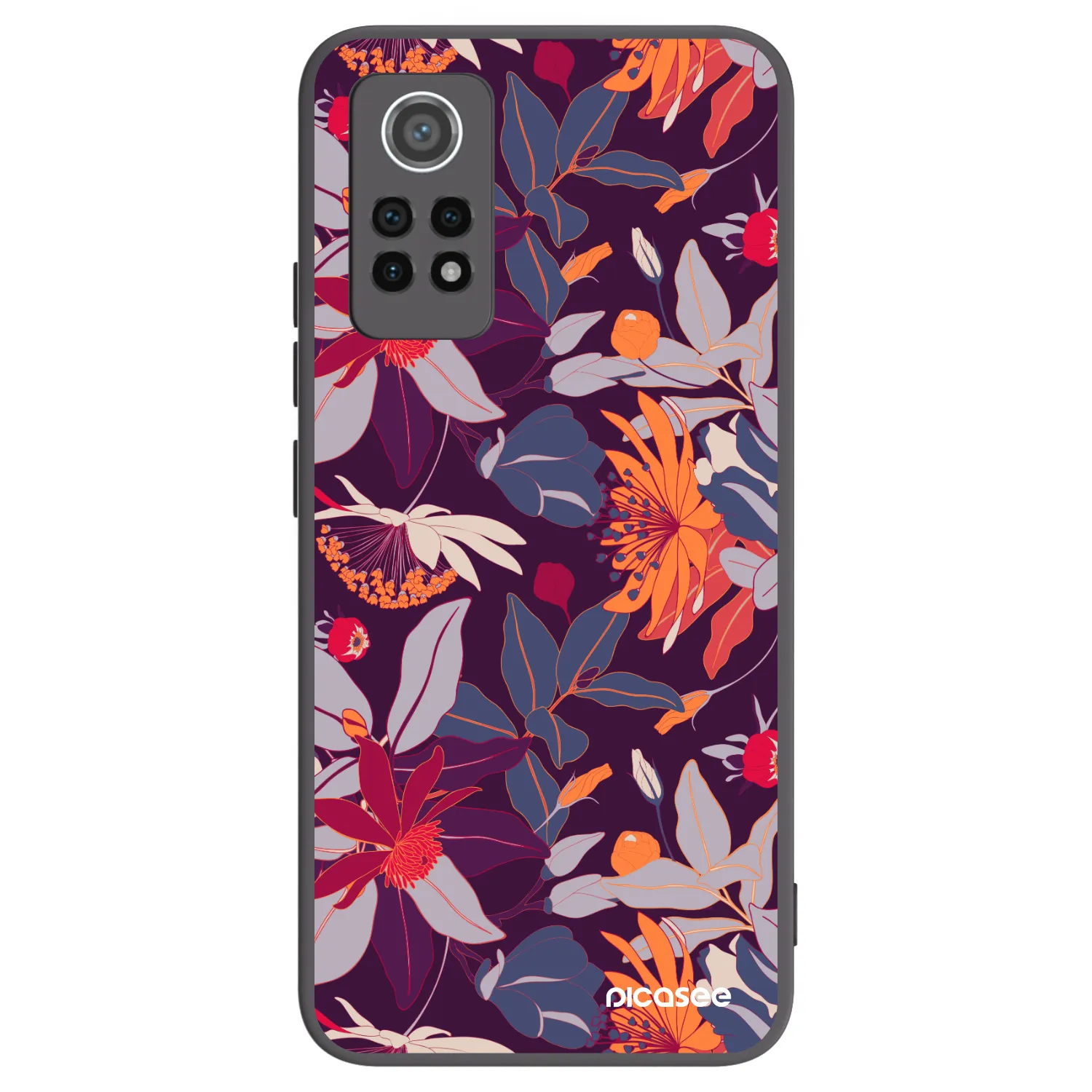 Picasee Xiaomi Redmi Note 12 Pro 4G Hülle - Schwarzes Silikon - Purple Leaf