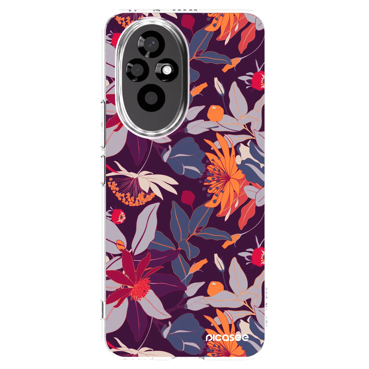 Picasee Honor 200 Pro 5G Hülle - Transparentes Silikon - Purple Leaf