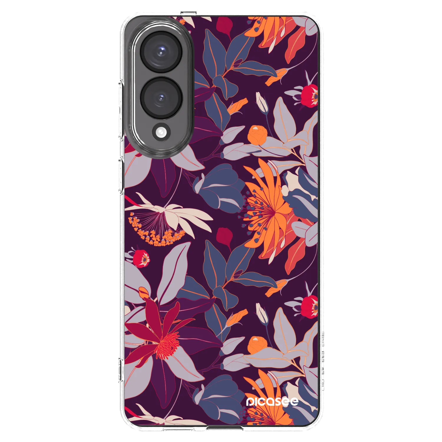 Picasee Samsung Galaxy S25 Edge 5G Hülle - Transparentes Silikon - Purple Leaf