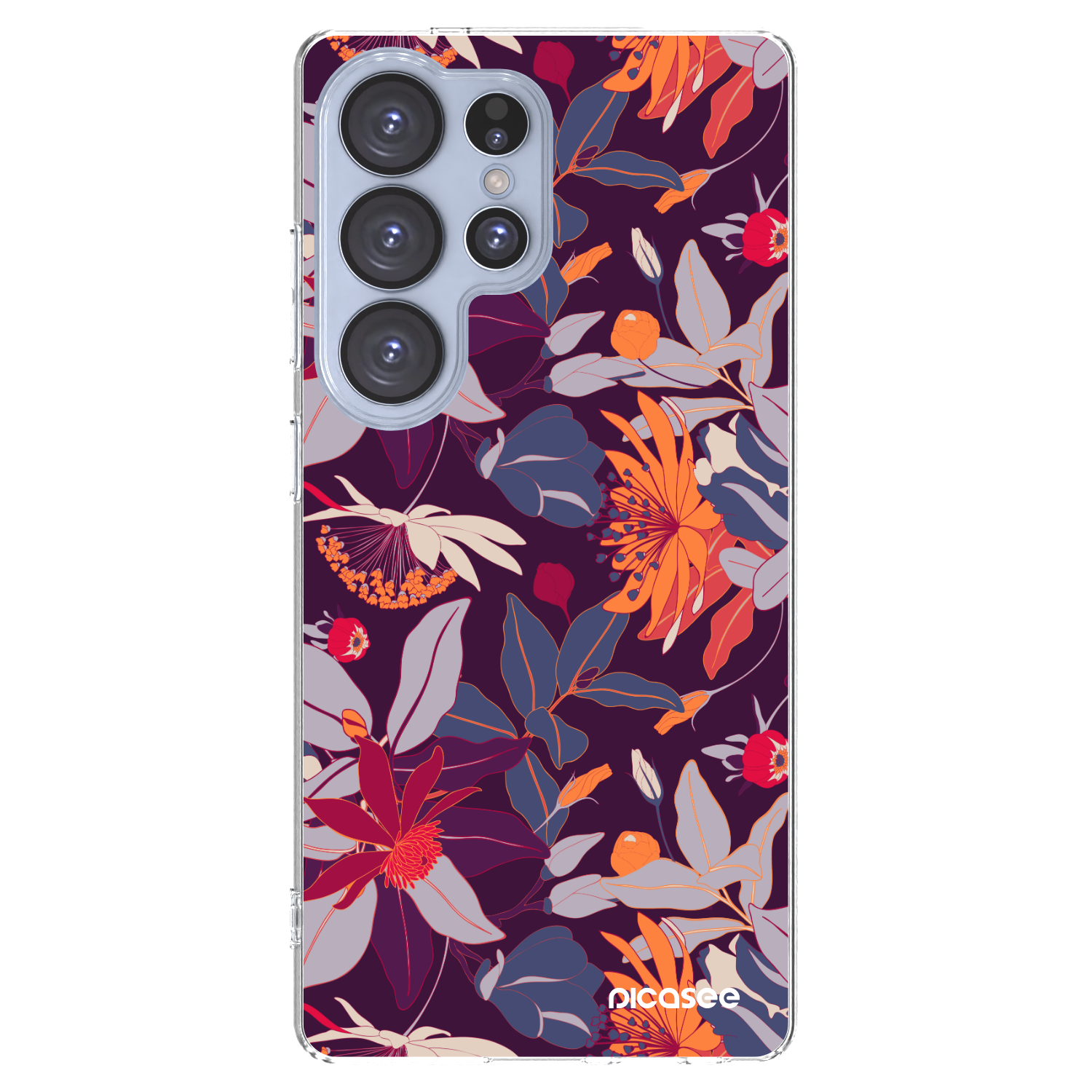 Picasee Samsung Galaxy S25 Ultra 5G Hülle - Transparentes Silikon - Purple Leaf