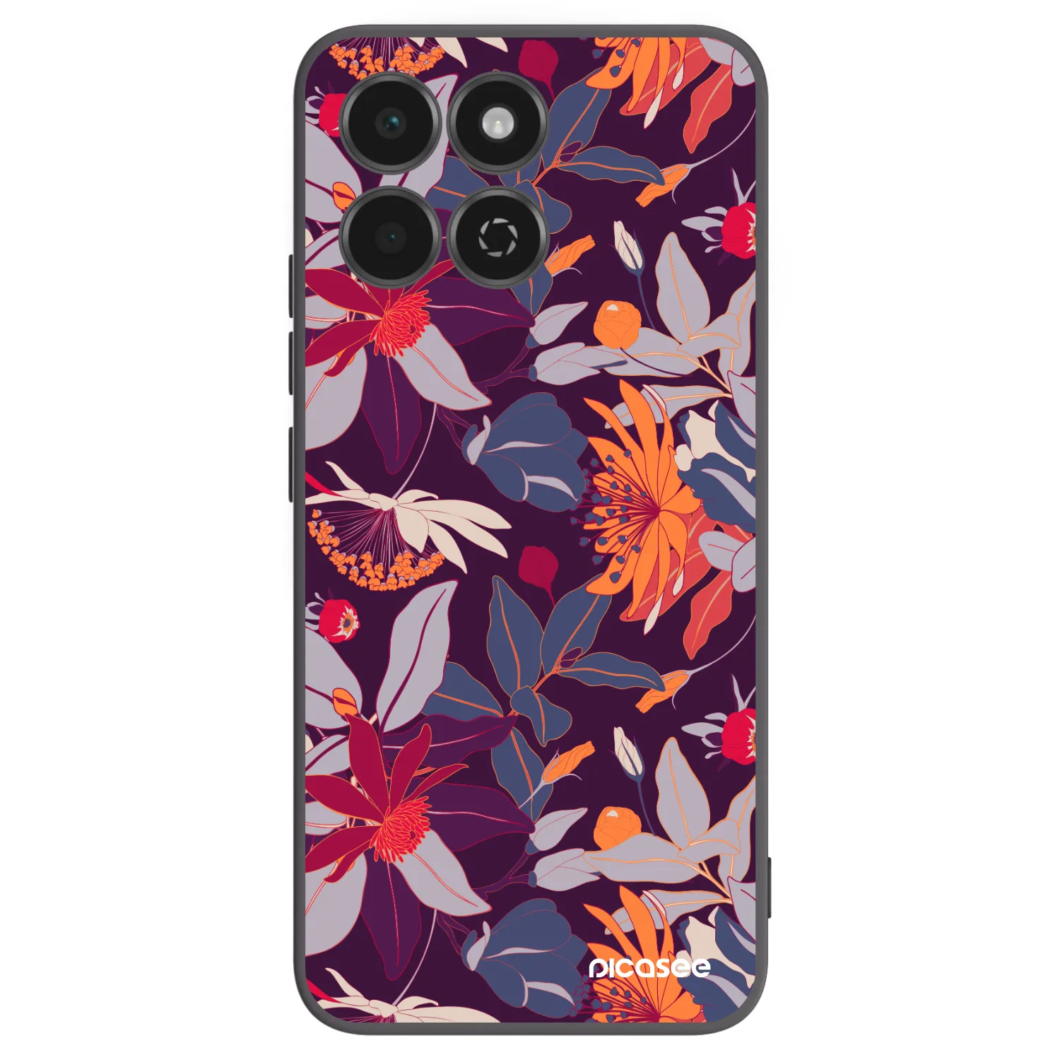 Picasee Honor 200 Smart 5G Hülle - Schwarzes Silikon - Purple Leaf