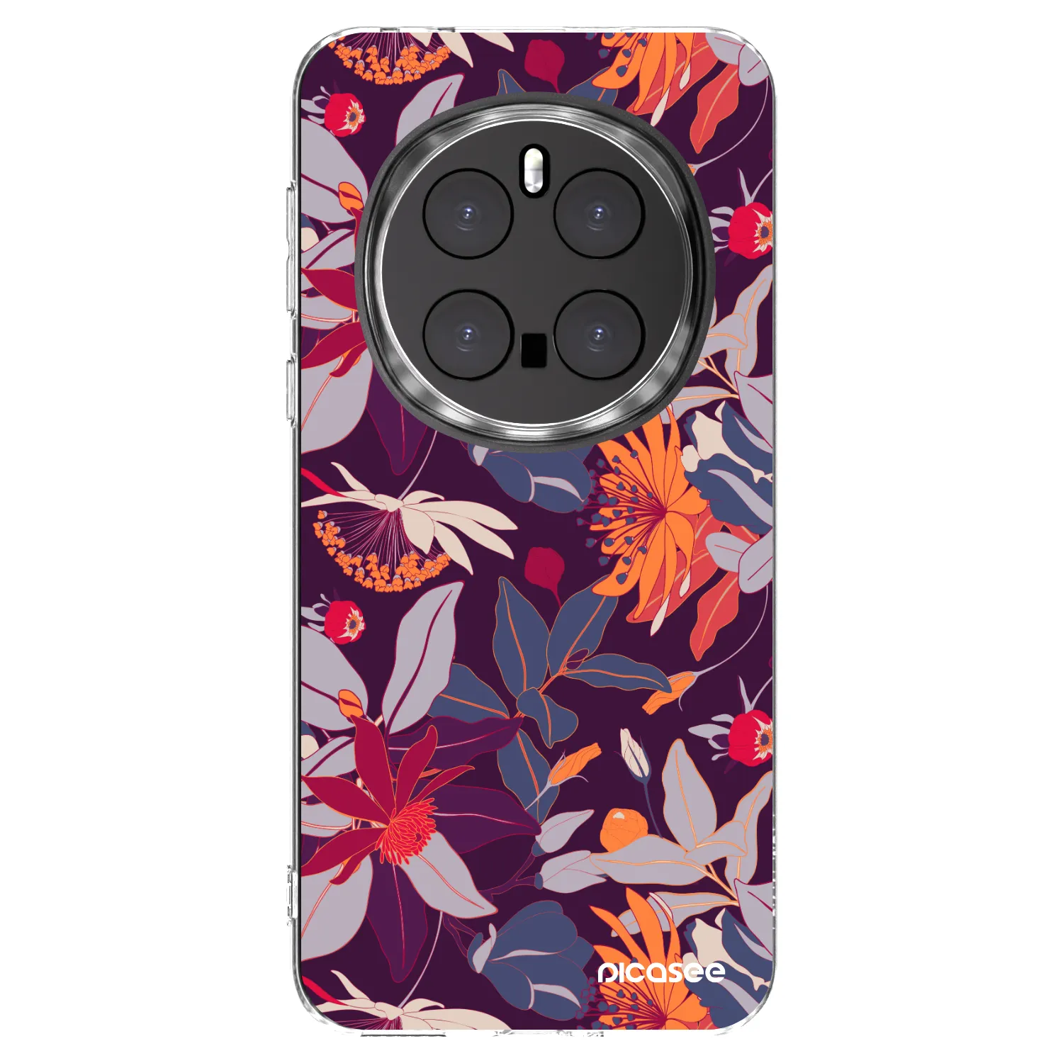 Picasee Honor Magic7 Pro 5G Hülle - Transparentes Silikon - Purple Leaf