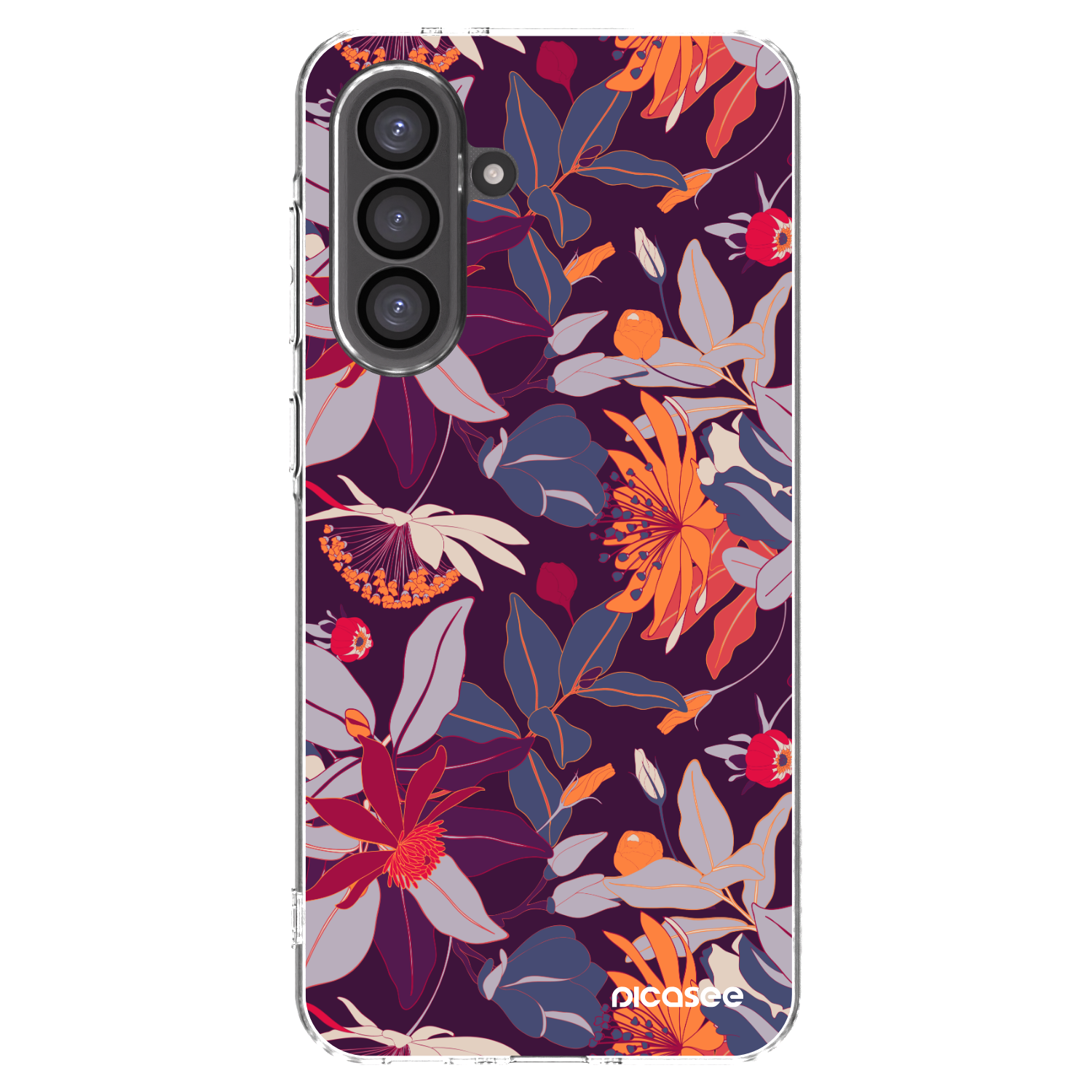 Picasee Samsung Galaxy A36 5G Hülle - Transparentes Silikon - Purple Leaf