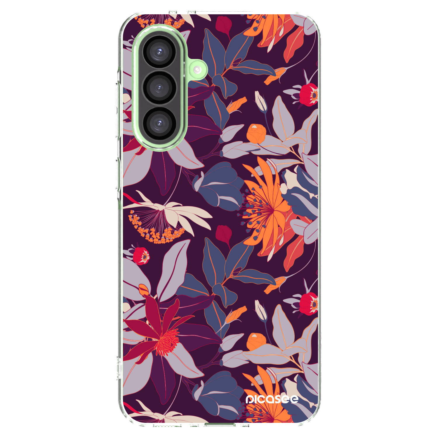 Picasee Samsung Galaxy A26 5G A266B Hülle - Transparentes Silikon - Purple Leaf