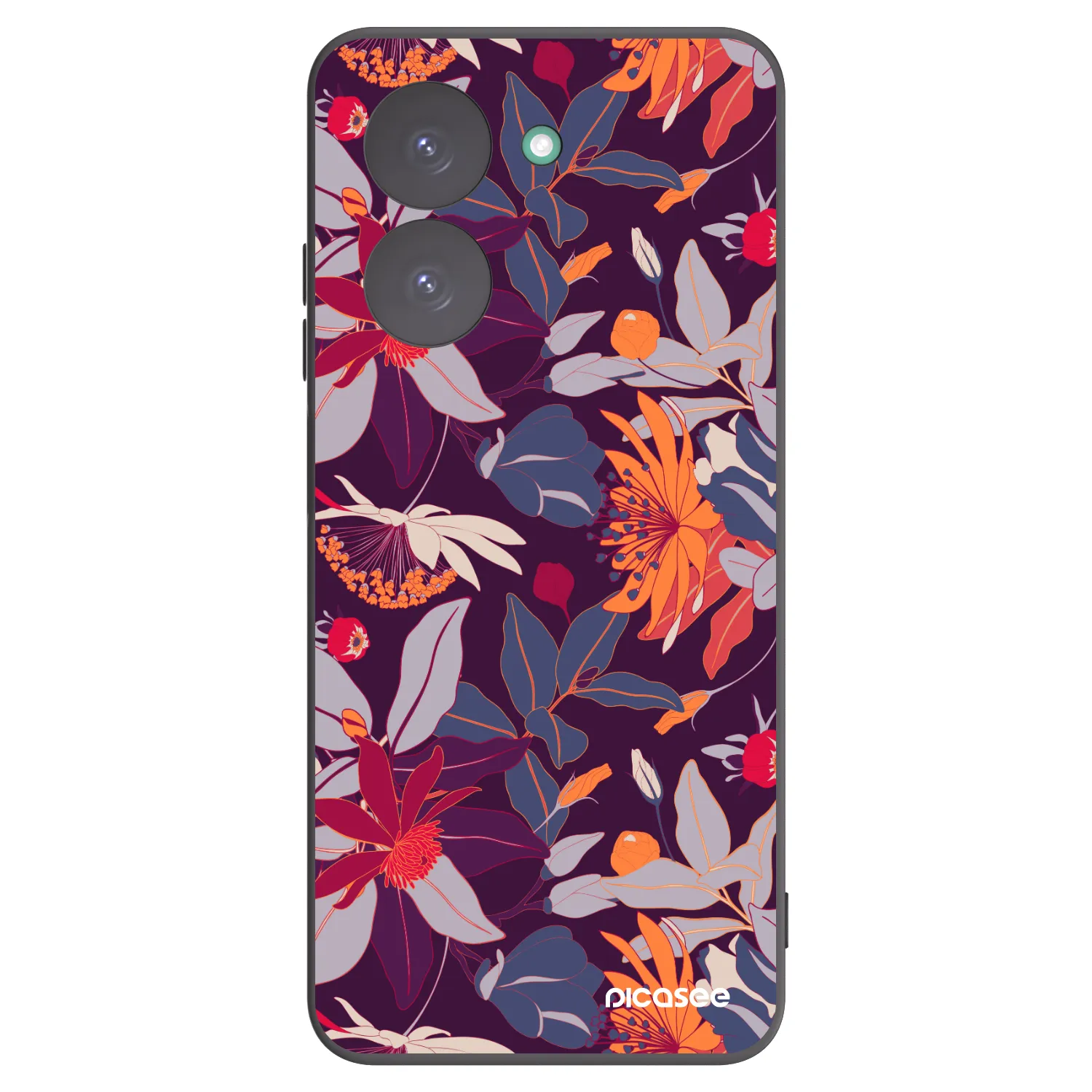 Picasee Xiaomi Redmi A5 Hülle - Schwarzes Silikon - Purple Leaf