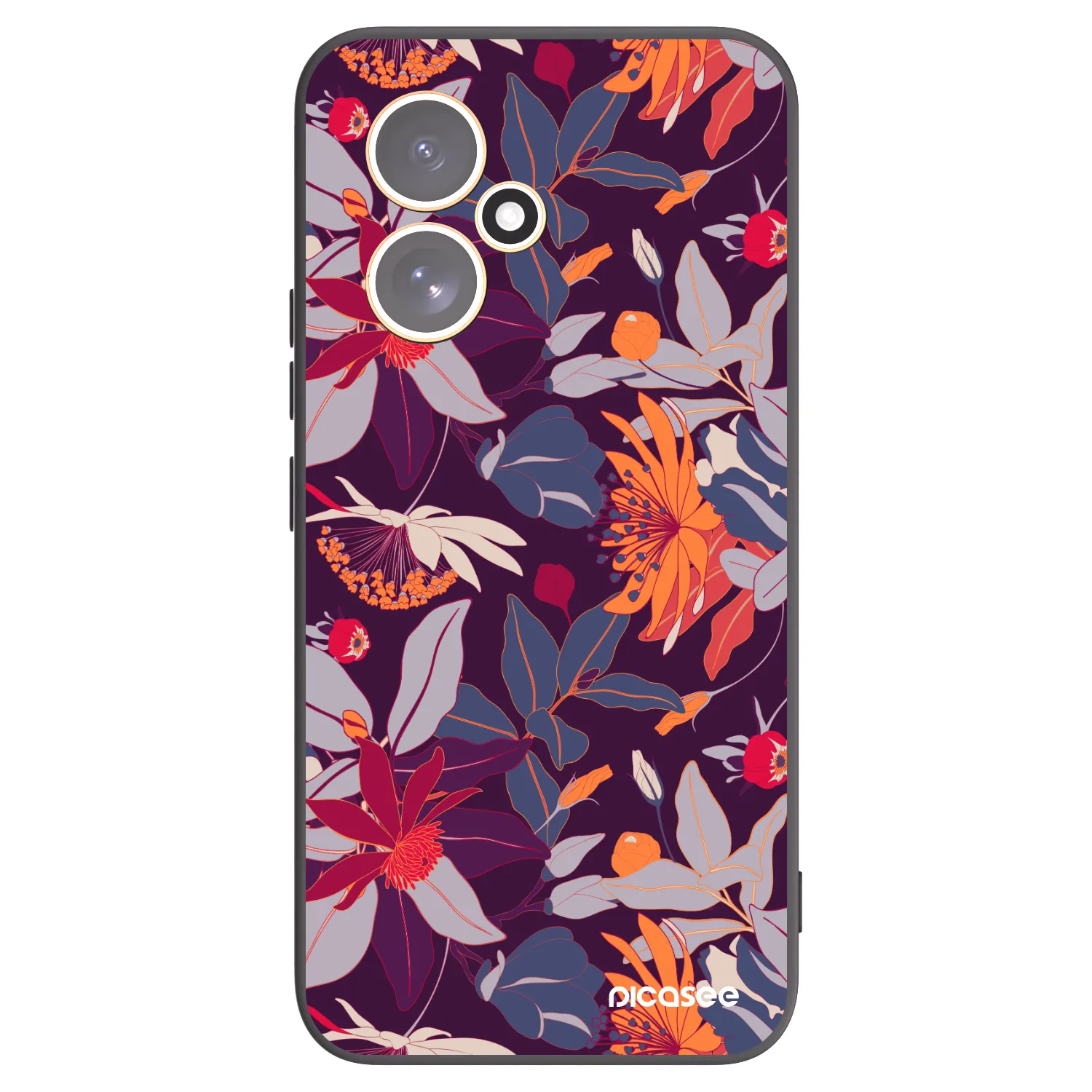 Picasee Honor 400 5G Hülle - Schwarzes Silikon - Purple Leaf