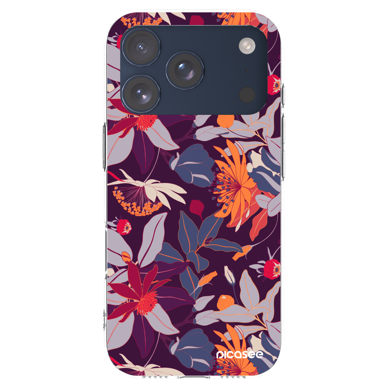 Picasee Apple iPhone 17 Pro Hülle - Transparentes Silikon - Purple Leaf