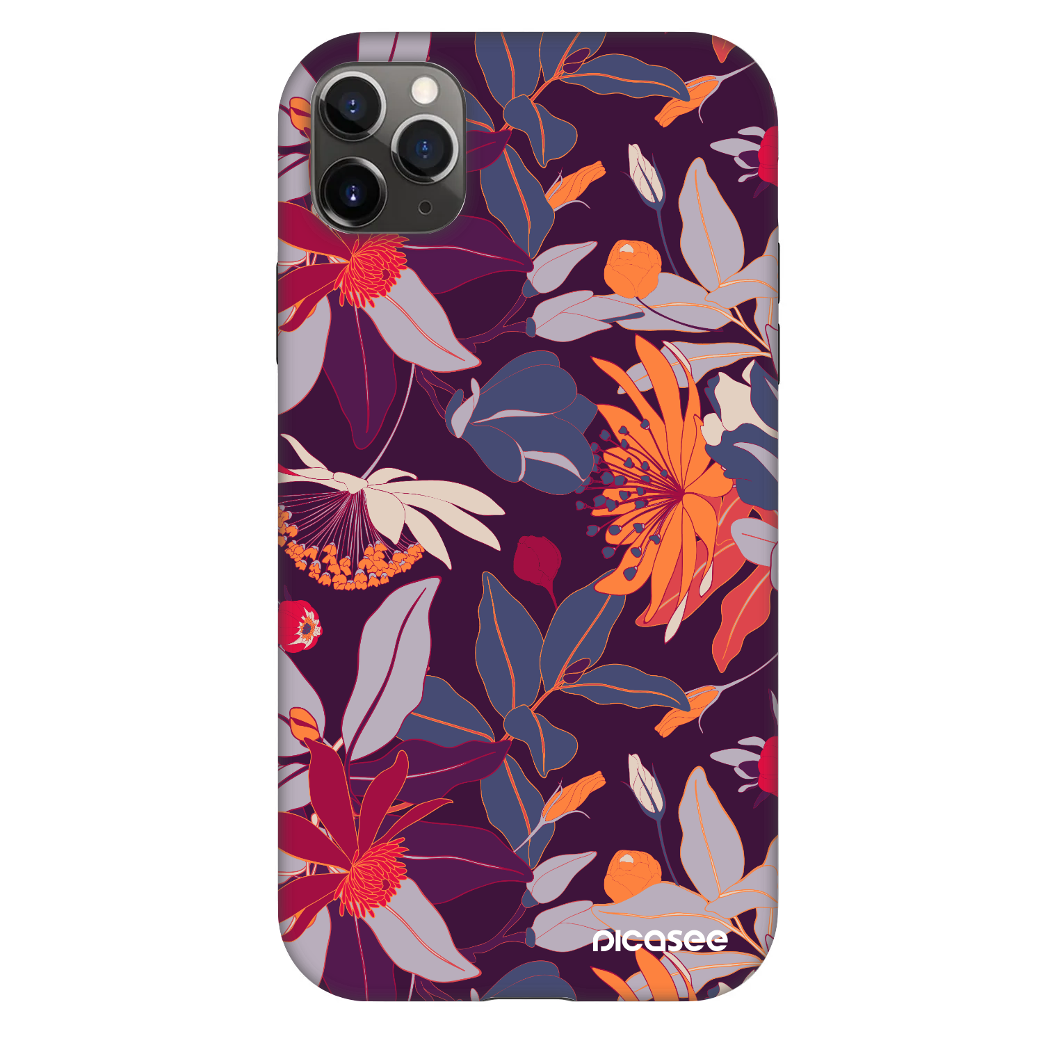 Picasee Fashion Case für Apple iPhone 11 Pro Max - Purple Leaf
