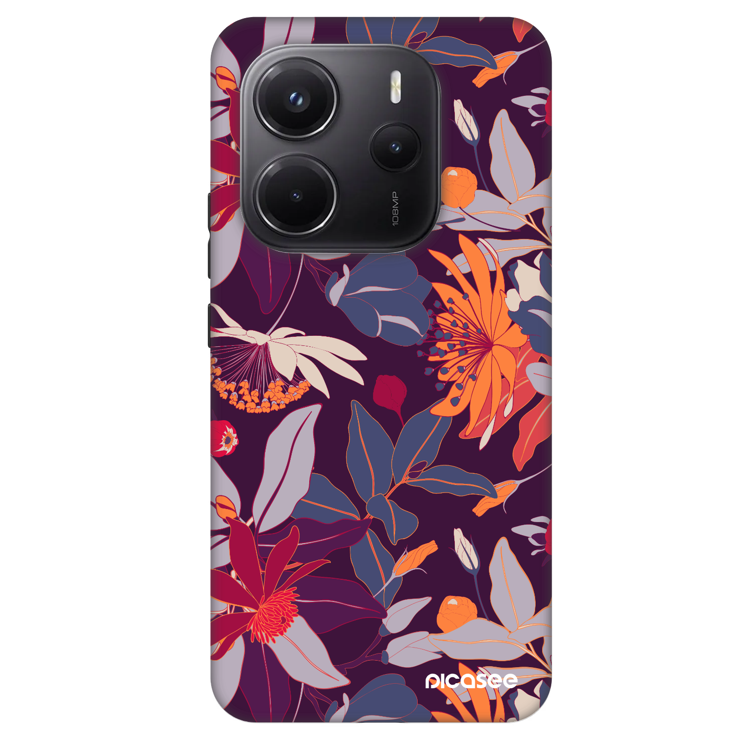 Picasee Fashion Case für Xiaomi Redmi Note 14 5G - Purple Leaf