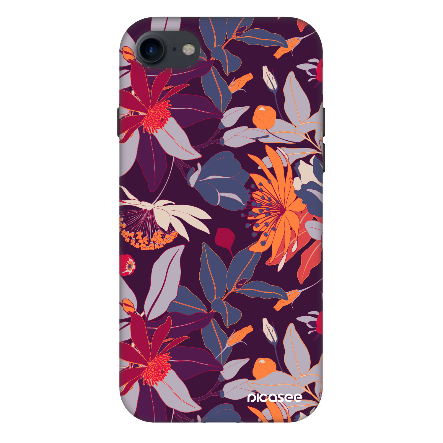 Picasee Fashion Case für Apple iPhone SE 2020 - Purple Leaf