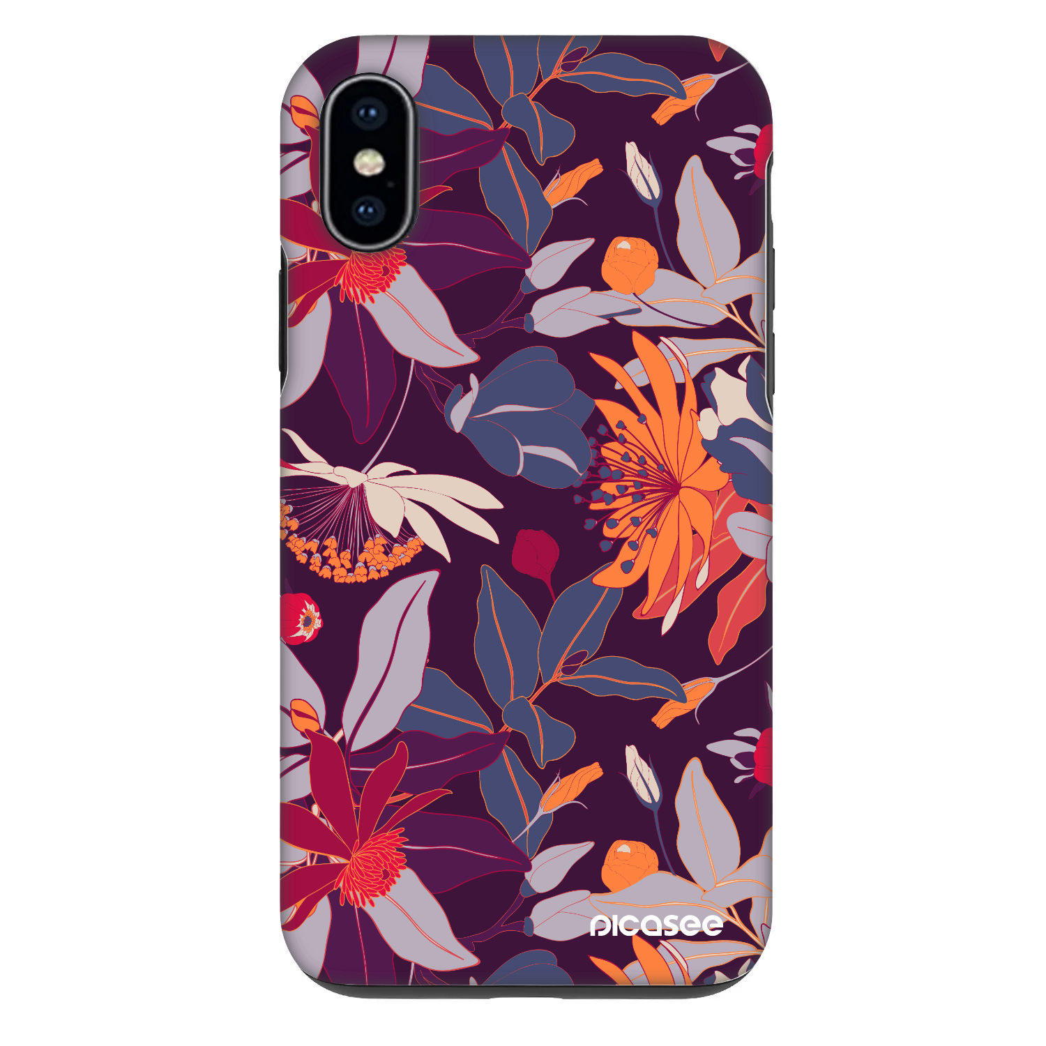 Picasee Fashion Case für Apple iPhone X/XS - Purple Leaf