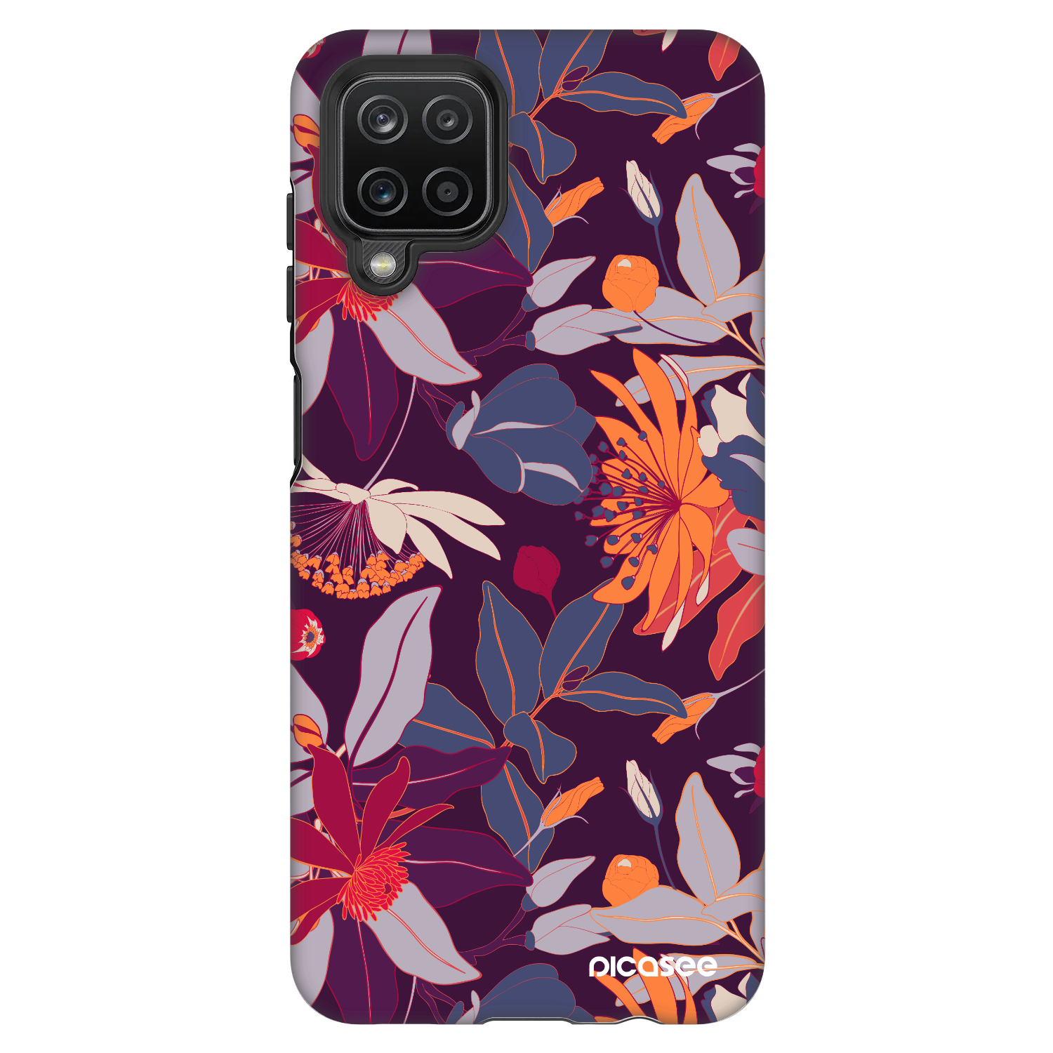 Picasee Fashion Case für Samsung Galaxy A12 A125F - Purple Leaf
