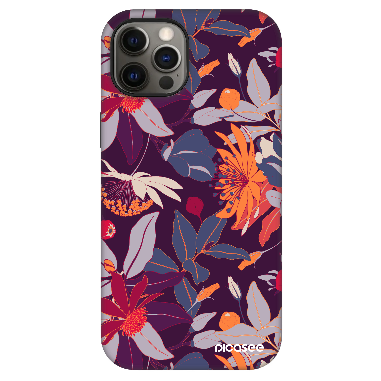 Picasee Fashion Case MagSafe für Apple iPhone 12 - Purple Leaf