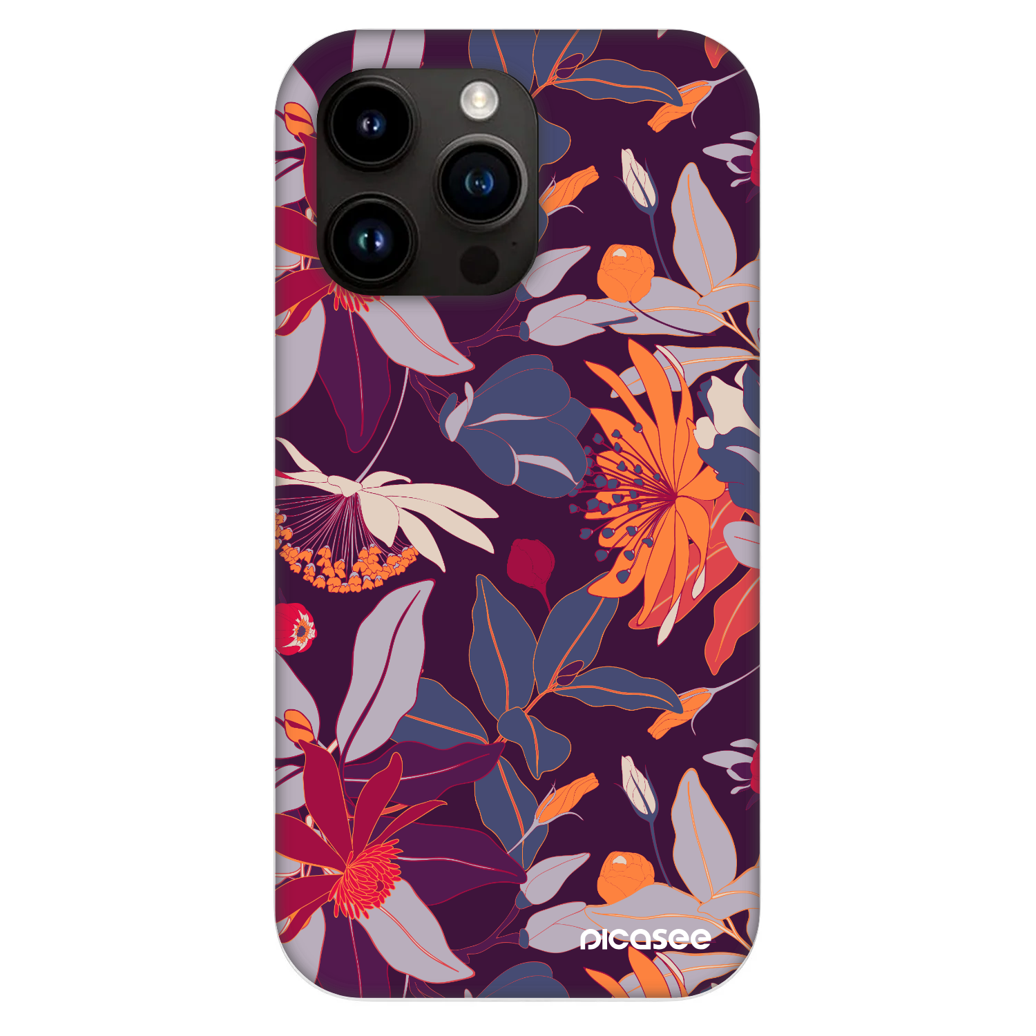 Picasee Fashion Case MagSafe für Apple iPhone 13 Pro - Purple Leaf