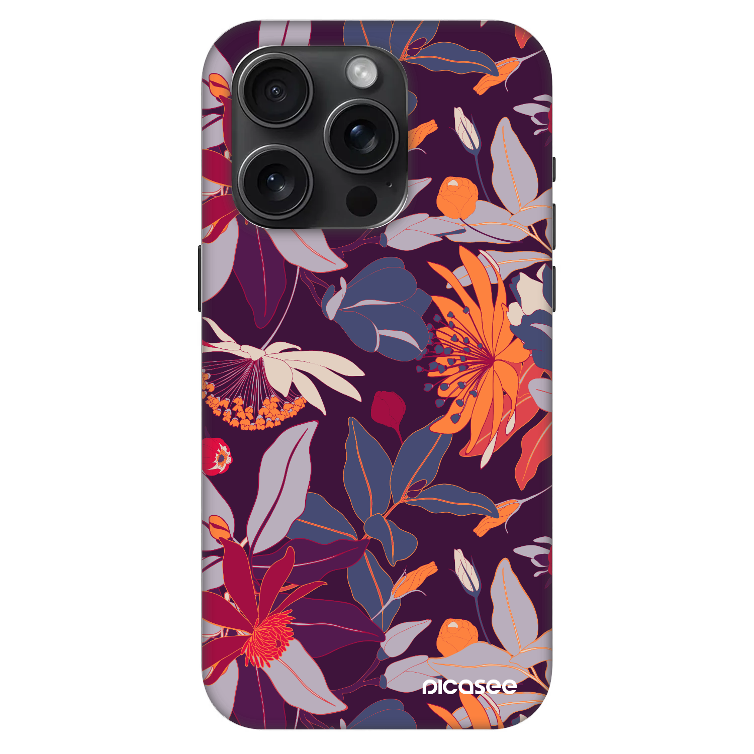 Picasee Fashion Case MagSafe für Apple iPhone 15 Pro - Purple Leaf