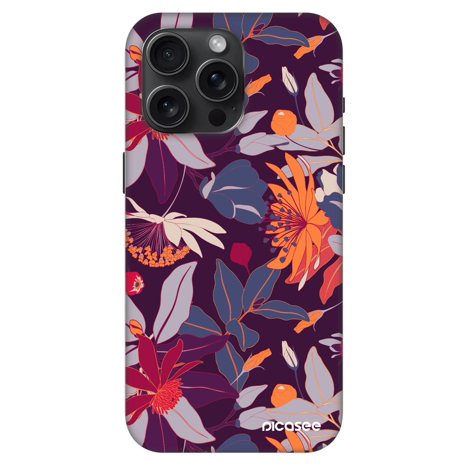 Picasee Fashion Case MagSafe für Apple iPhone 15 Pro Max - Purple Leaf