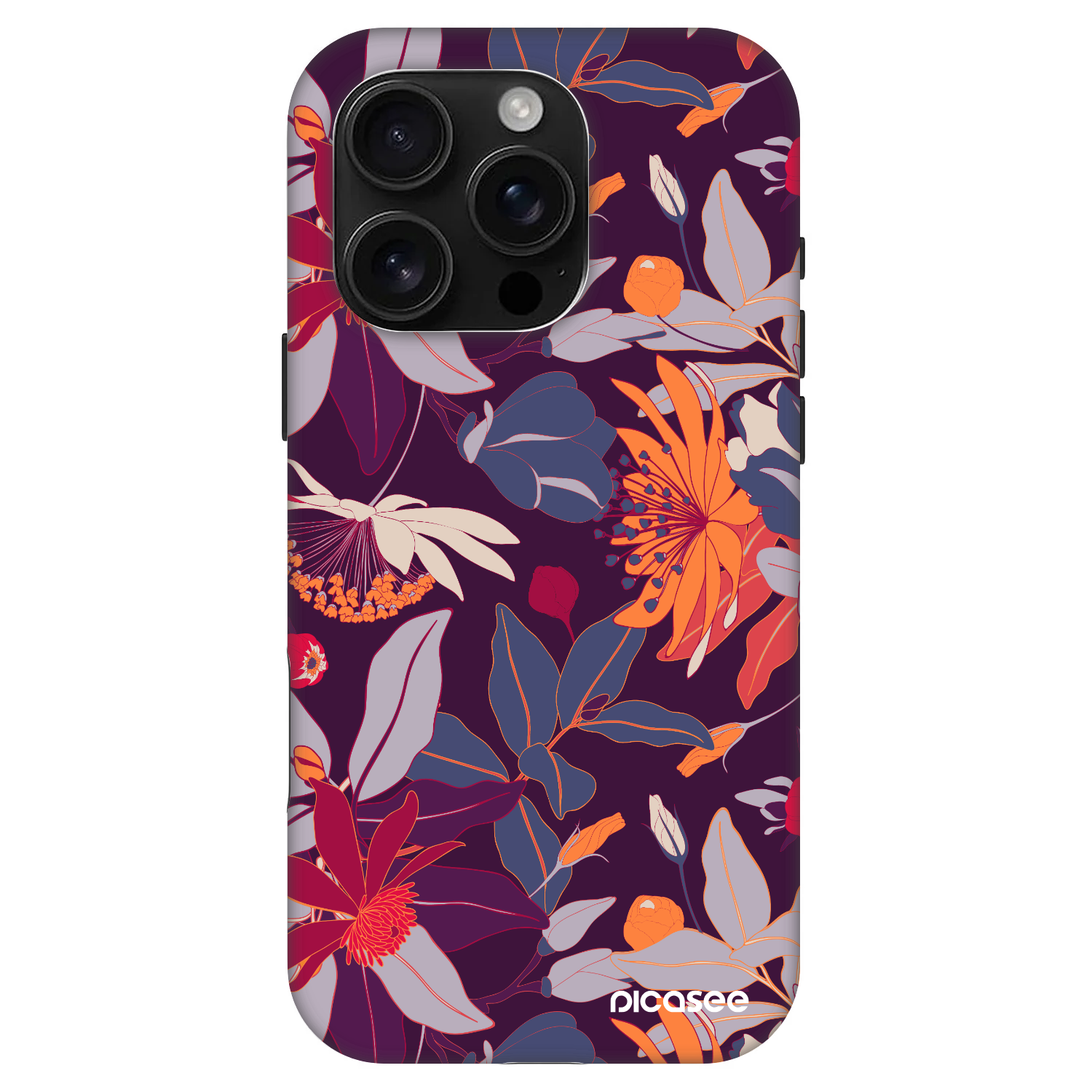 Picasee Fashion Case MagSafe für Apple iPhone 16 Pro - Purple Leaf