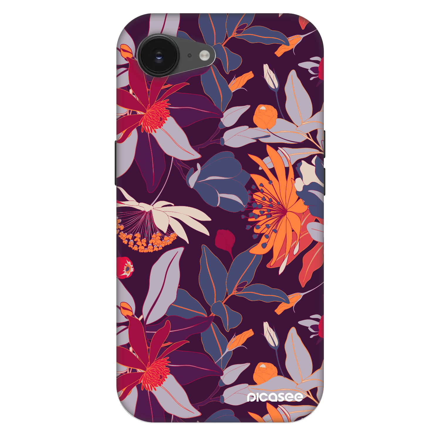 Picasee Fashion Case MagSafe für Apple iPhone 16e - Purple Leaf