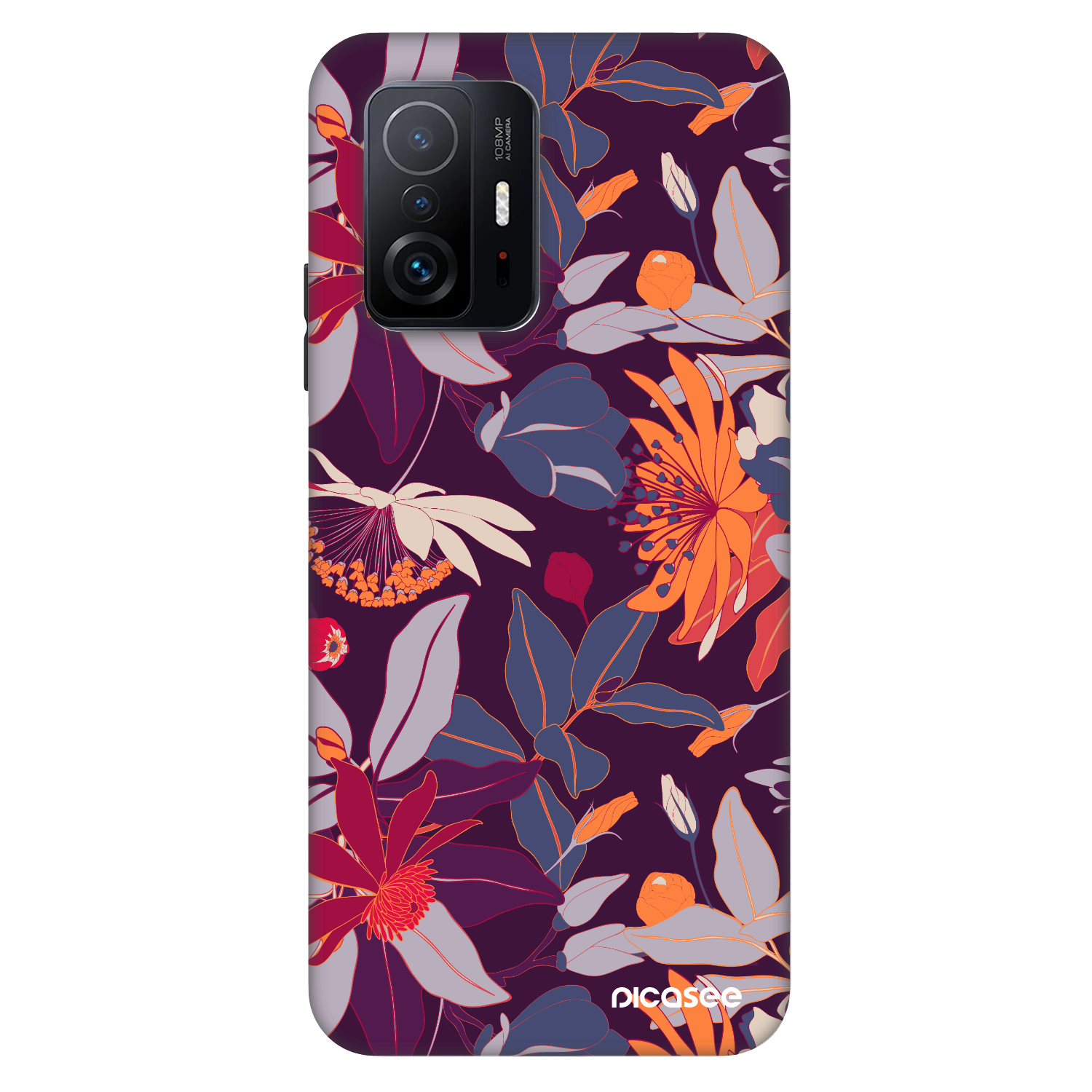 Picasee Fashion Case für Xiaomi 11T - Purple Leaf