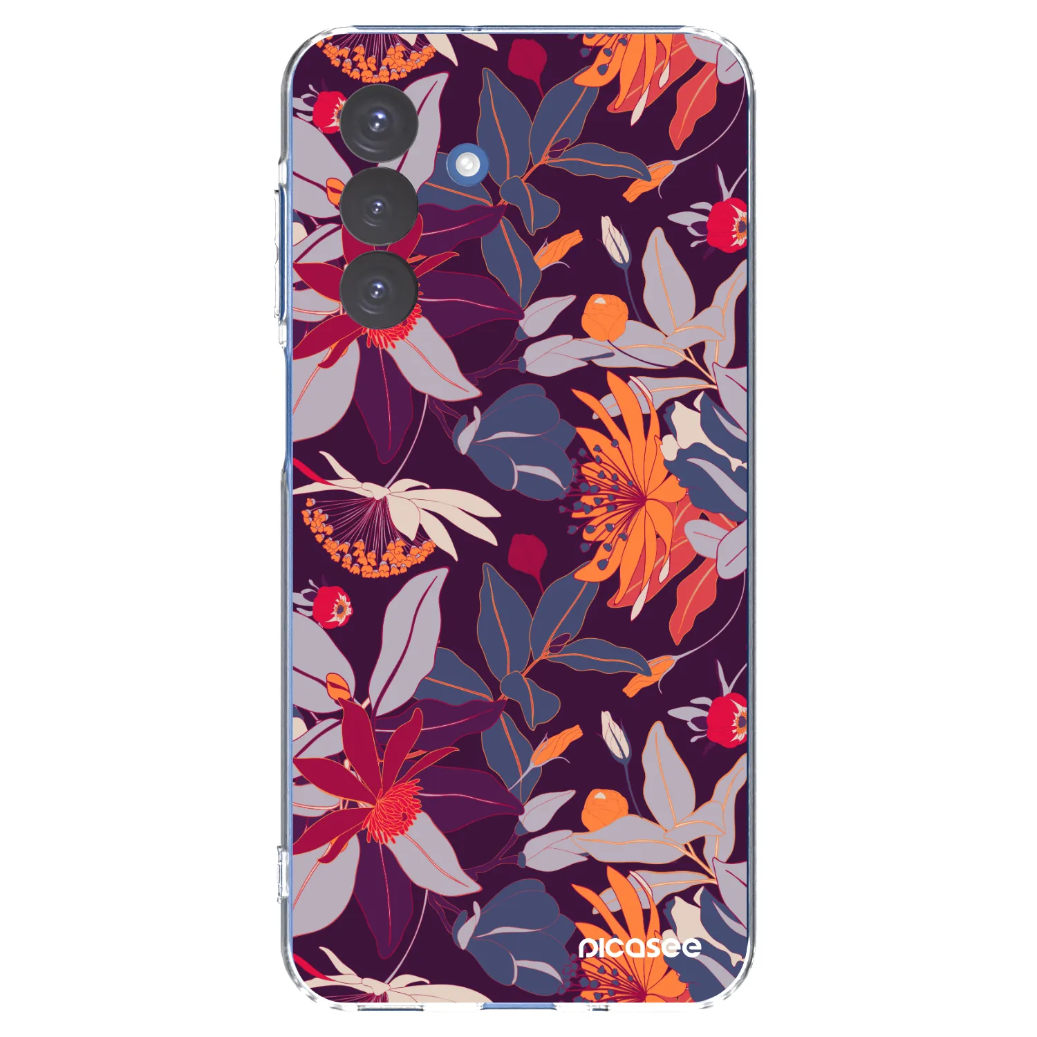 Picasee Samsung Galaxy A17 5G Hülle - Transparentes Silikon - Purple Leaf