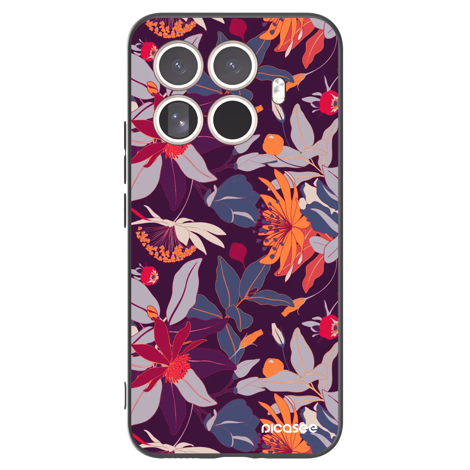 Picasee Xiaomi 15T Pro Hülle - Schwarzes Silikon - Purple Leaf