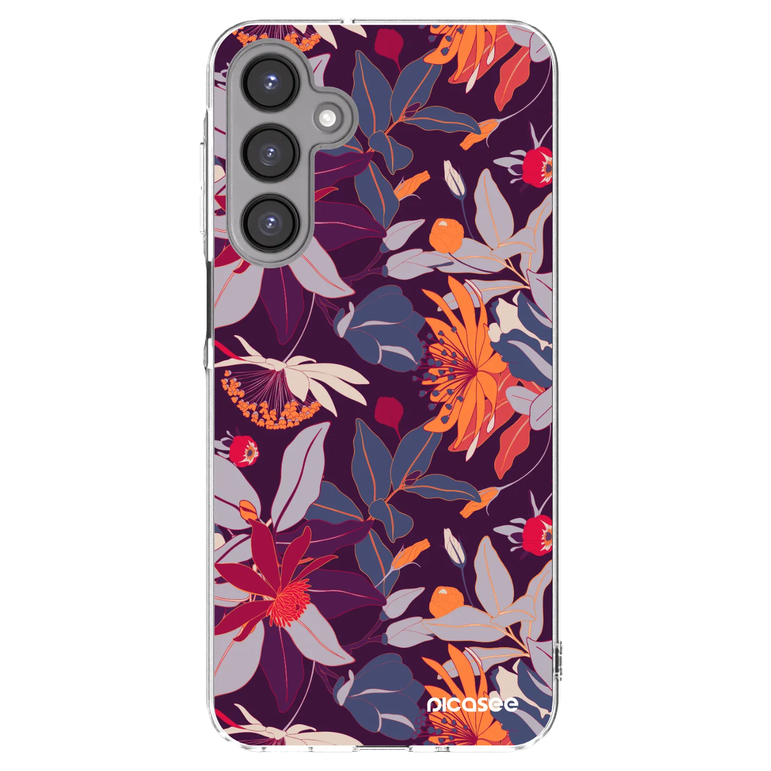 Picasee Samsung Galaxy A16 4G Hülle - Transparentes Silikon - Purple Leaf