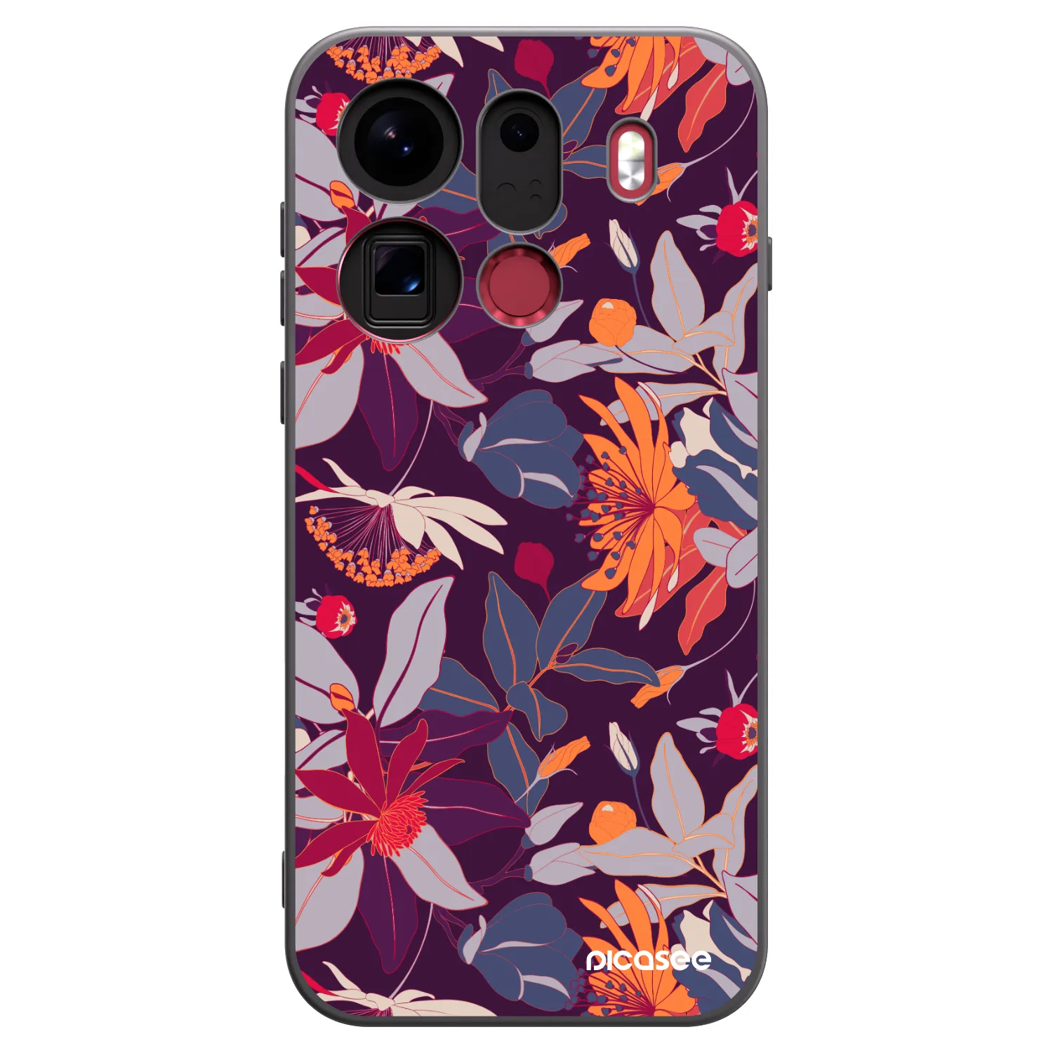 Picasee OPPO Find X9 Pro Hülle - Schwarzes Silikon - Purple Leaf
