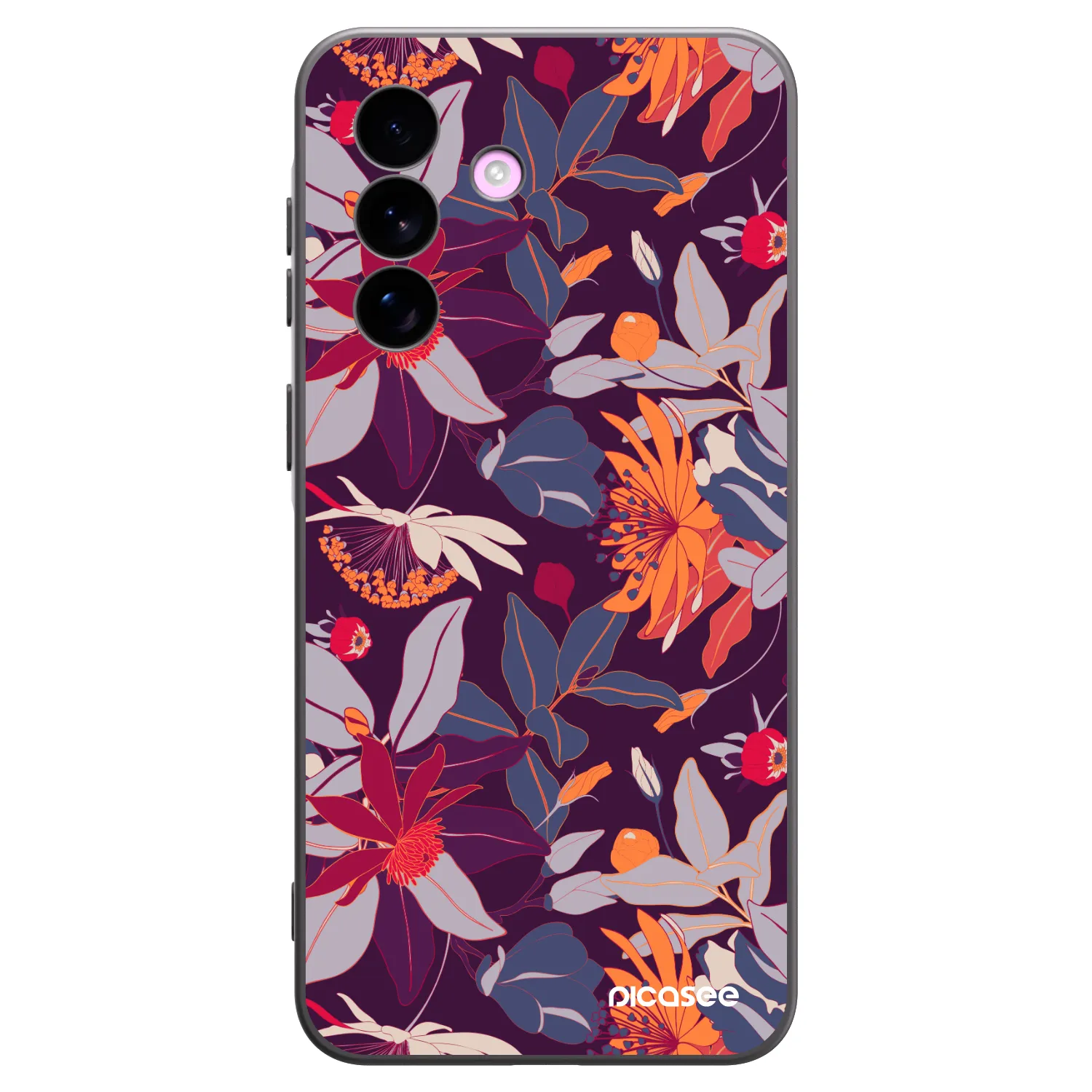 Picasee Samsung Galaxy A57 5G Hülle - Schwarzes Silikon - Purple Leaf