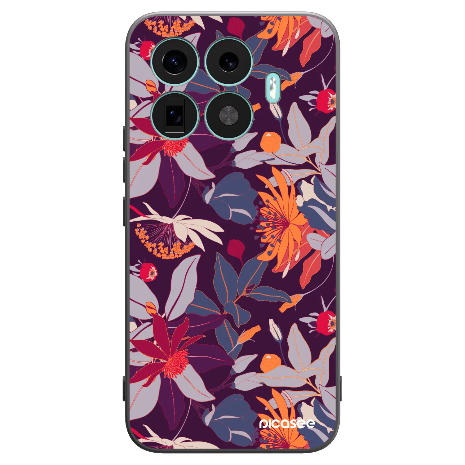 Picasee Xiaomi 17T Pro Hülle - Schwarzes Silikon - Purple Leaf
