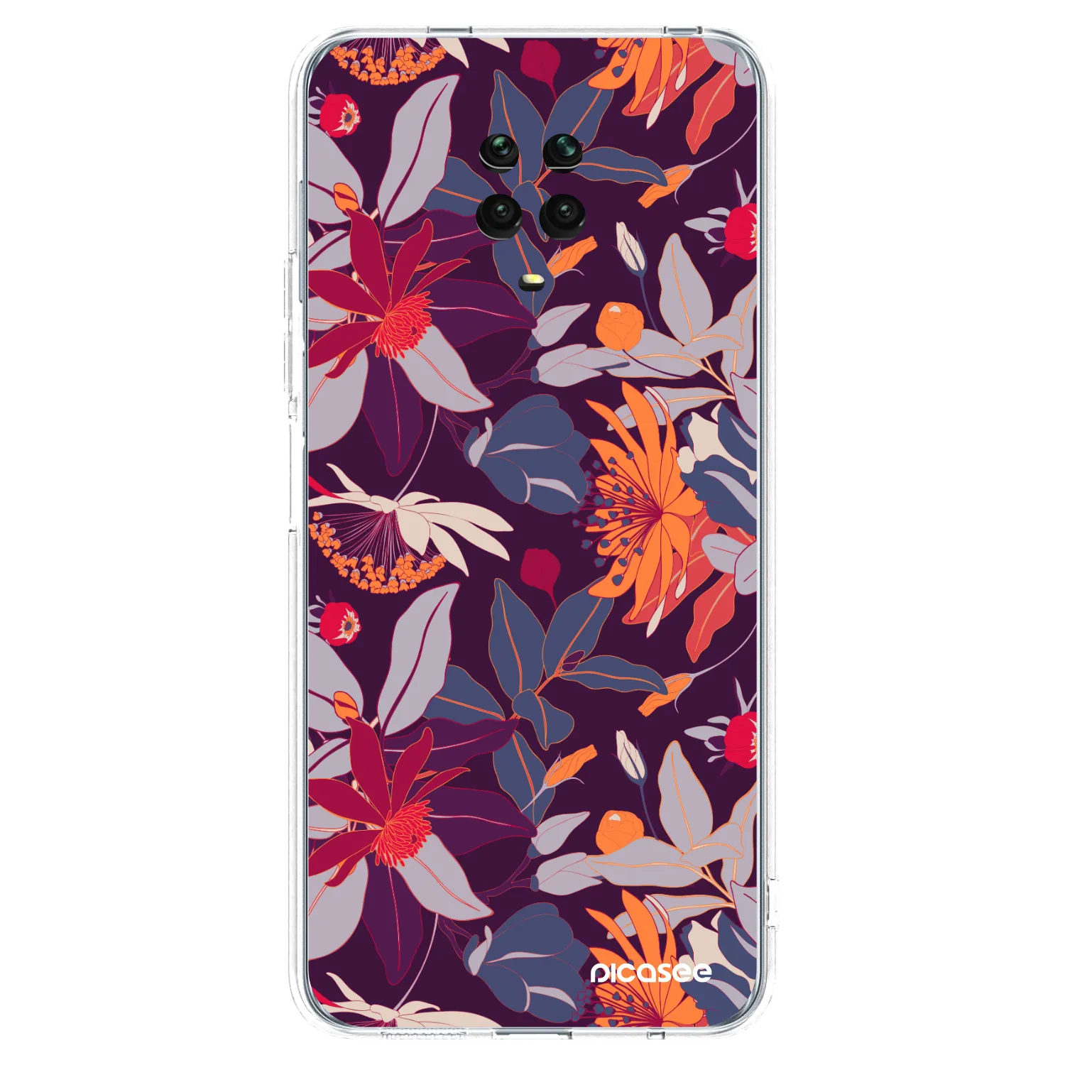Picasee Xiaomi Redmi Note 9S Hülle - Transparentes Silikon - Purple Leaf