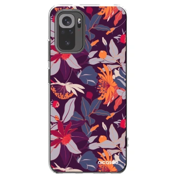 Picasee Xiaomi Redmi Note 10 Hülle - Transparentes Silikon - Purple Leaf