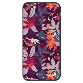 Hülle für Apple iPhone 5/5S/SE - Purple Leaf