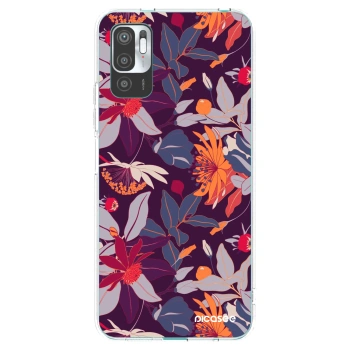 Picasee Xiaomi Redmi Note 10 5G Hülle - Transparentes Silikon - Purple Leaf