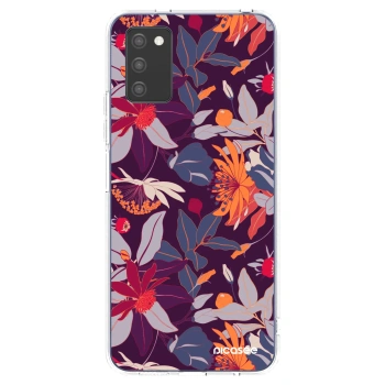 Picasee Samsung Galaxy A02s A025G Hülle - Transparentes Silikon - Purple Leaf