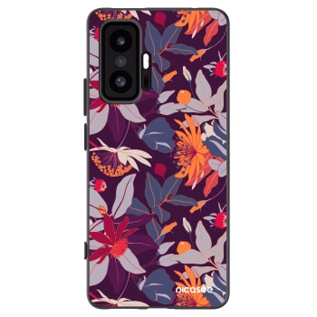 Picasee Xiaomi 11T Hülle - Schwarzes Silikon - Purple Leaf