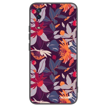 Picasee Vivo Y11s Hülle - Schwarzes Silikon - Purple Leaf