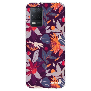 Picasee Realme 8 5G Hülle - Transparentes Silikon - Purple Leaf