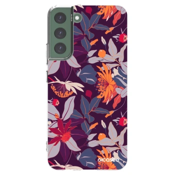 Picasee Samsung Galaxy S22+ 5G Hülle - Transparentes Silikon - Purple Leaf
