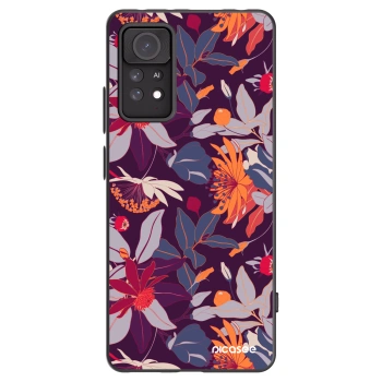 Picasee Xiaomi Redmi Note 11 Pro 5G Hülle - Schwarzes Silikon - Purple Leaf
