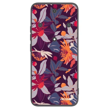 Picasee Honor Magic5 Lite 5G Hülle - Schwarzes Silikon - Purple Leaf