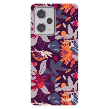 Picasee Xiaomi Redmi Note 12 Pro+ 5G Hülle - Transparentes Silikon - Purple Leaf