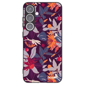 Picasee Samsung Galaxy S24+ S926B 5G Hülle - Schwarzes Silikon - Purple Leaf