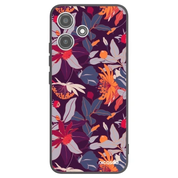 Picasee Xiaomi Redmi 12 5G Hülle - Schwarzes Silikon - Purple Leaf