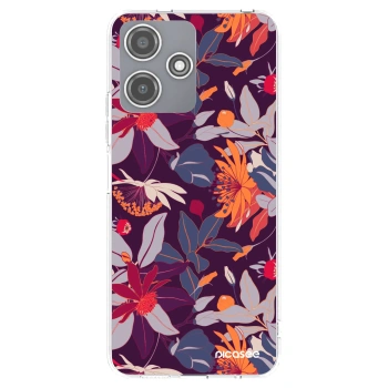 Picasee Xiaomi Redmi 12 5G Hülle - Transparentes Silikon - Purple Leaf
