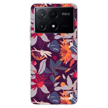 Picasee Xiaomi Poco X6 Pro Hülle - Transparentes Silikon - Purple Leaf